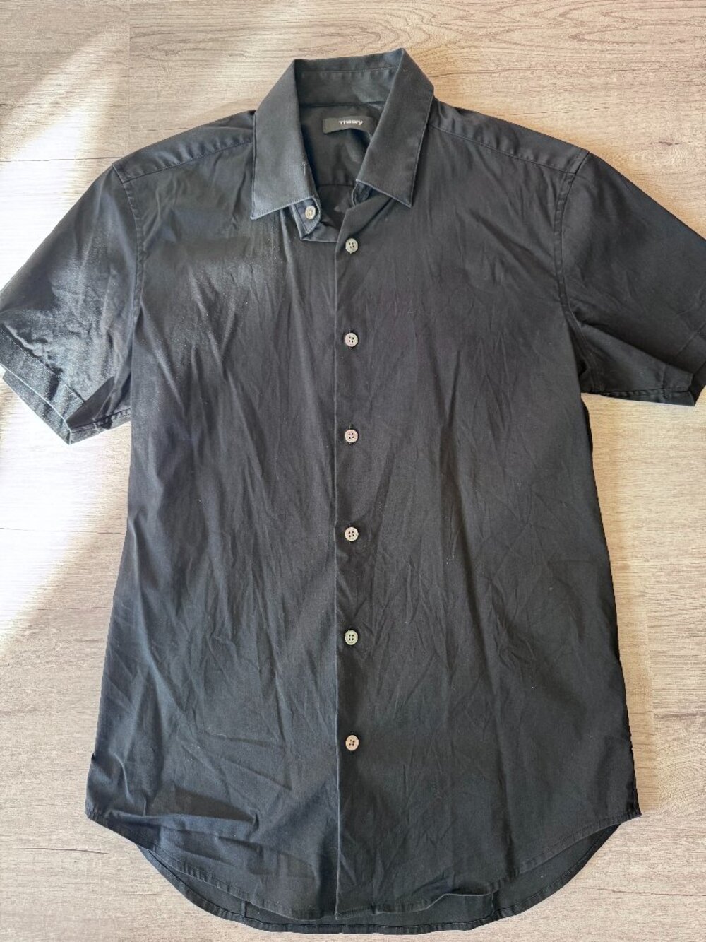 Theory Sylvain S Precise 2 Short Sleeve Shirt Black XS
